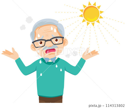 elderly thirsty from heat of the summer sun elderly thirsty from heat of the summer sun 114313802