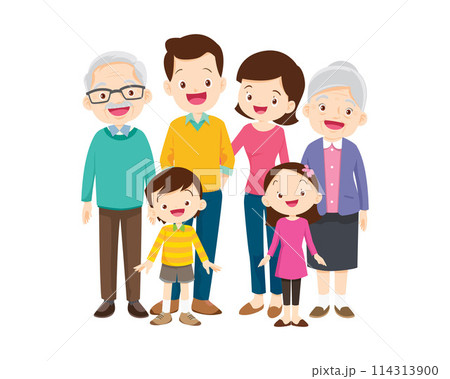 Big happy multi-generational family siblings relatives portrait 114313900