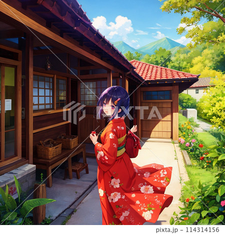 美しい着物女性 美しい着物女性 114314156