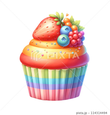 3D cupcake in pride month 114314494