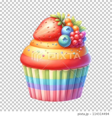 3D cupcake in pride month 114314494