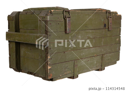 Soviet army ammunition green crate. Soviet army ammunition green crate. 114314548
