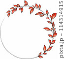 Vector round botanical frame isolated on a white background 114314915