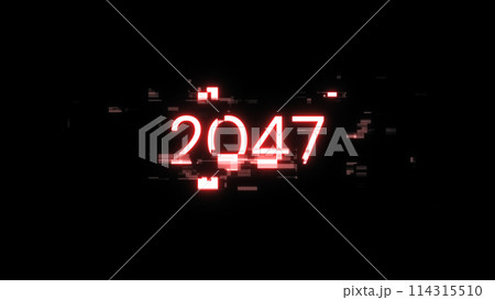 3D rendering 2047 text with screen effects of technological glitches 3D rendering 2047 text with screen effects of technological glitches 114315510