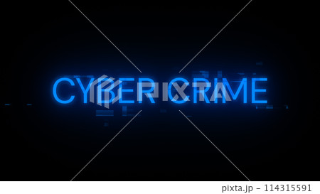 3D rendering cyber crime text with screen effects of technological glitches 3D rendering cyber crime text with screen effects of technological glitches 114315591