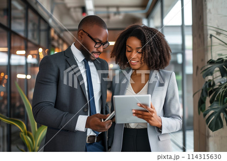 Professional Collaboration in Modern Office 114315630