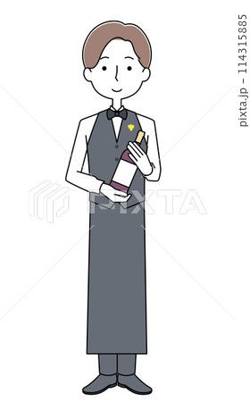 ソムリエの男性のイラスト 114315885