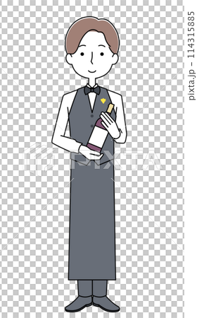 ソムリエの男性のイラスト 114315885