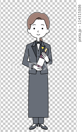 ソムリエの女性のイラスト ソムリエの女性のイラスト 114315886