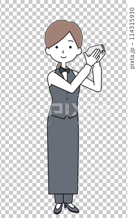 Illustration of a female bartender 114315930