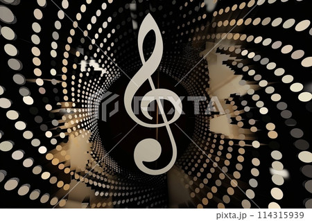 Music Notes in a vortex illustration 114315939