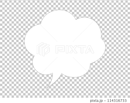 シンプルな吹き出し 　白　もくもく 114316733