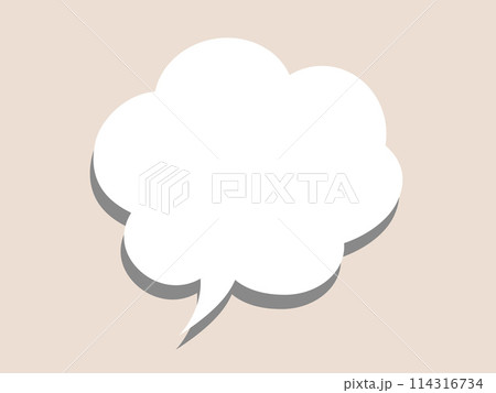 シンプルな吹き出し 雲　白　影　ベクター　png 114316734