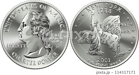 American money quarter 25 cent coin New York American money quarter 25 cent coin New York 114317171
