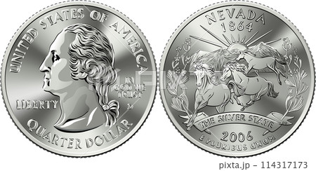 American money quarter 25 cent coin Nevada 114317173