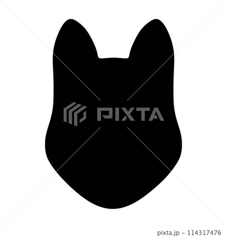 Dog icon, pet face profile vector silhouette glyph pictogram illustration Dog icon, pet face profile vector silhouette glyph pictogram illustration 114317476