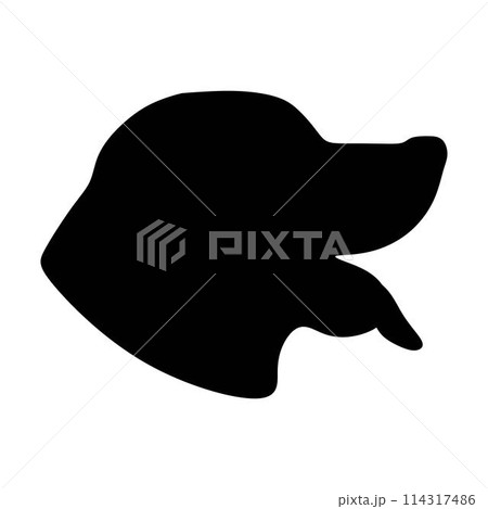 Dog icon, pet face profile vector silhouette glyph pictogram illustration 114317486
