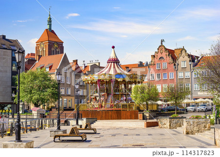 Square with carousel Square with carousel 114317823
