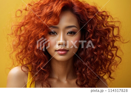 Japanese beautiful woman portrait with smooth...のイラスト素材 [114317828] - PIXTA
