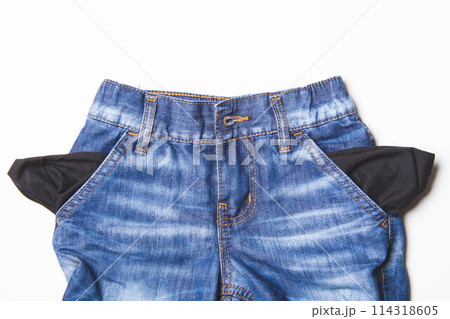 The person has no money. The last pocket money fell out of his pants pocket. The person has no money. The last pocket money fell out of his pants pocket. 114318605