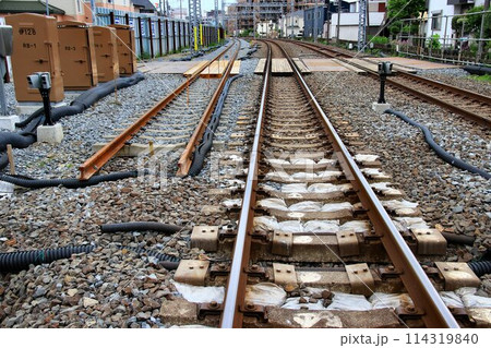 進む準備段階… 高架化に向け線路切替工事を目前に控えた『春日部～北春日部駅間』上り本線 114319840