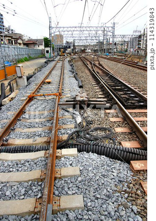 進む準備段階… 高架化に向け線路切替工事を目前に控えた『春日部～北春日部駅間』上り本線 114319843