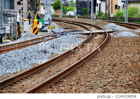 進む準備段階… 高架化に向け線路切替工事を目前に控えた『春日部~北春日部駅間』上り本線 進む準備段階… 高架化に向け線路切替工事を目前に控えた『春日部~北春日部駅間』上り本線 114319854