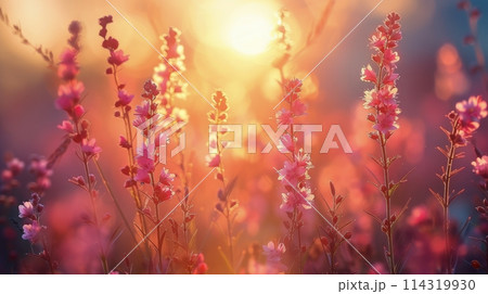 Sunlit Field of Flowers 114319930