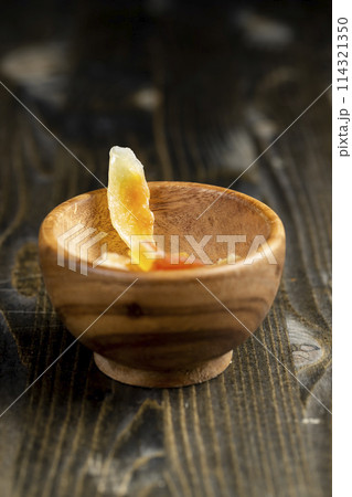 dried papaya fruits on the table dried papaya fruits on the table 114321350