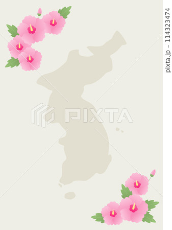 Korean Anniversary Illustration with Rose of Sharon. Korean Anniversary Illustration with Rose of Sharon. 114323474