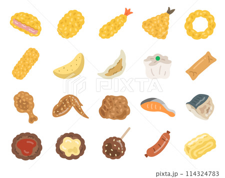 惣菜のアイコンのイラストセット 惣菜のアイコンのイラストセット 114324783