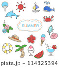 夏素材の手描き風イラストのセット 114325394