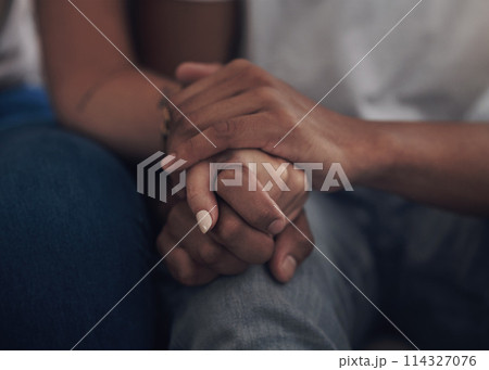 Couple, love and holding hands for support, care and solidarity or romance with studio background. Compassion, partnership and relationship for man and woman, hope or trust for affection and intimacy Couple, love and holding hands for support, care and solidarity or romance with studio background. Compassion, partnership and relationship for man and woman, hope or trust for affection and intimacy 114327076