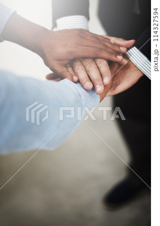 Business people, hands and stack for teamwork unity or partnership support, trust or solidarity, Colleagues, fingers and pile as company team building or corporate agreement, synergy or collaboration Business people, hands and stack for teamwork unity or partnership support, trust or solidarity, Colleagues, fingers and pile as company team building or corporate agreement, synergy or collaboration 114327594