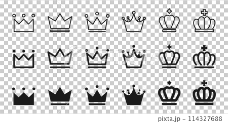 排名皇冠、排名圖示集、勝利、冠軍變異插畫、向量素材 114327688
