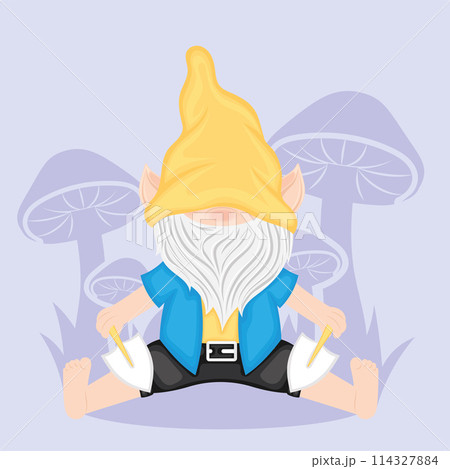Cute garden gnome character cartoon Vector Cute garden gnome character cartoon Vector 114327884