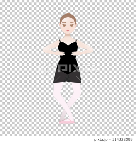 Ballet lesson illustration_Plie 114328099