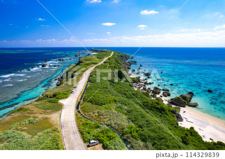 【沖縄・宮古島】東平安名崎上空からドローンで撮影① 【沖縄・宮古島】東平安名崎上空からドローンで撮影① 114329839