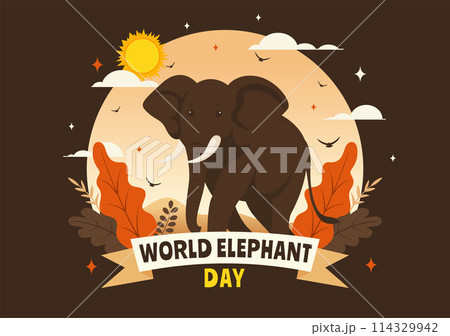 Happy World Elephant Day Vector Illustration on 12 August with Elephants Animals for Salvation Efforts and Conservation in Flat Cartoon Background Happy World Elephant Day Vector Illustration on 12 August with Elephants Animals for Salvation Efforts and Conservation in Flat Cartoon Background 114329942