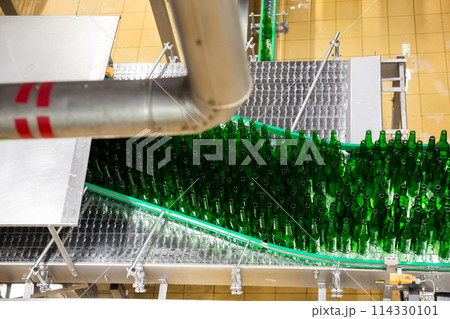 Bottles of beer on bottling line Bottles of beer on bottling line 114330101