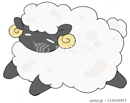 顔が黒い羊 114330957