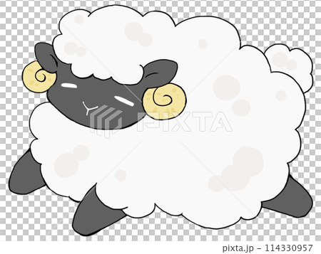 顔が黒い羊 114330957