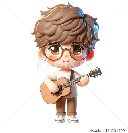 boy playing on the guitar 114331909