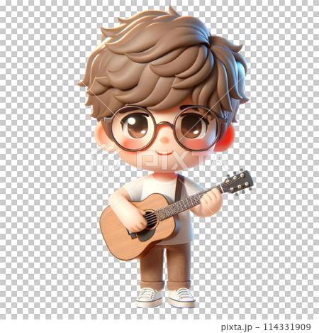 boy playing on the guitar 114331909