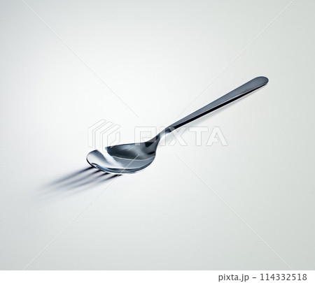 Spoon, shadow and fork with mockup space, utensils and kitchen tool on a white studio background. Promotion, design and metal with artistic expression and bizarre with reflection, steel and mystery Spoon, shadow and fork with mockup space, utensils and kitchen tool on a white studio background. Promotion, design and metal with artistic expression and bizarre with reflection, steel and mystery 114332518