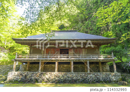 奈良 青紅葉と室生寺金堂 奈良 青紅葉と室生寺金堂 114332993
