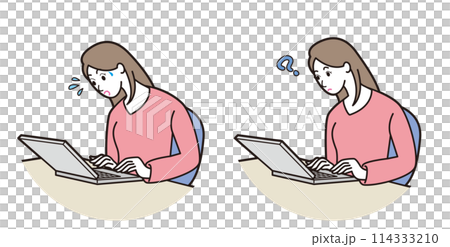Illustration of a woman investing online 114333210