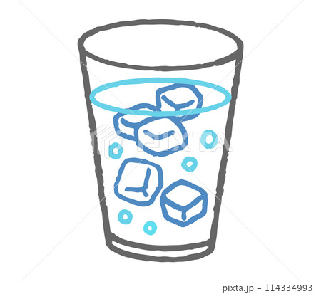 氷水の入ったコップのカラーイラスト 氷水の入ったコップのカラーイラスト 114334993