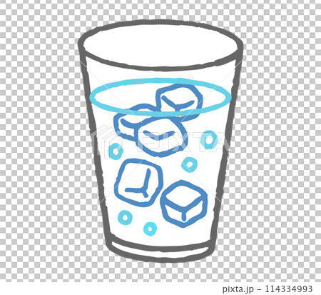 氷水の入ったコップのカラーイラスト 氷水の入ったコップのカラーイラスト 114334993