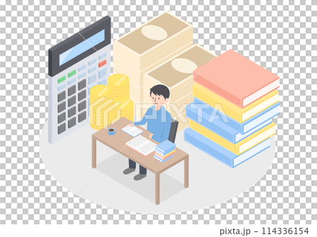 教育・勉強にかかる費用のイメージイラスト 114336154